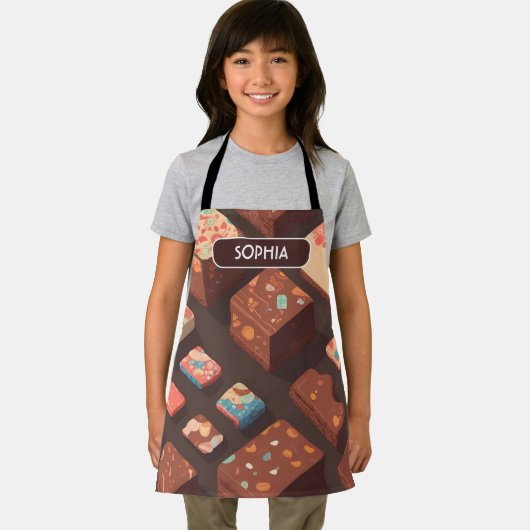 ブローニーレトロカラフルパタパーソナライズされたーン エプロン (インサイチュ)