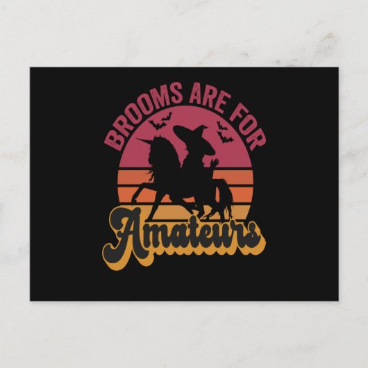 ブロームはアマチュアのための面白いハロウィーンの魔女Gft ポストカード (正面)