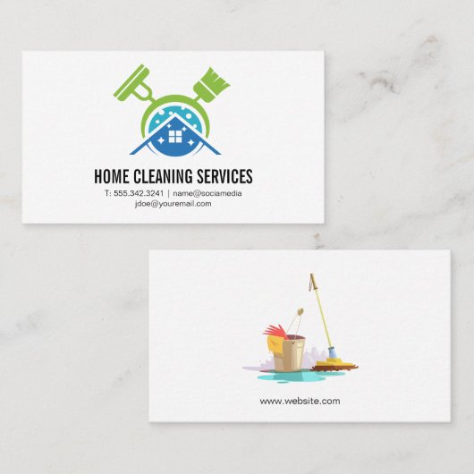 ブロームモップのメイドロゴ 名刺 (正面/裏面)