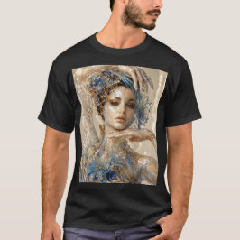 ブローングラスウーマン – ラグジュアリー3Dマイクロモザイク縦型デザイン Tシャツ