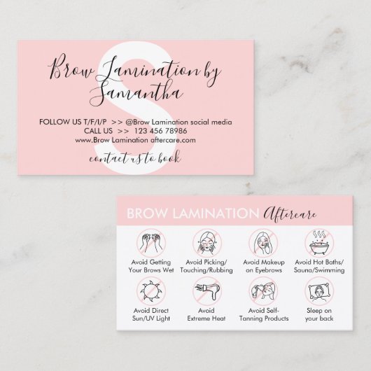 ブロー積層アフターケアアドバイス後指導 名刺 (正面/裏面)