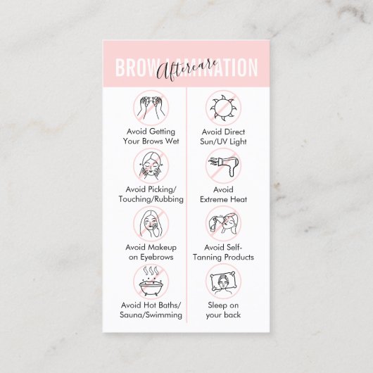 ブロー積層アフターケアアドバイス手順 名刺 (裏面)