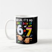 ブロ 最後の6 7の日 学校 六 七 メモ コーヒーマグカップ (左)