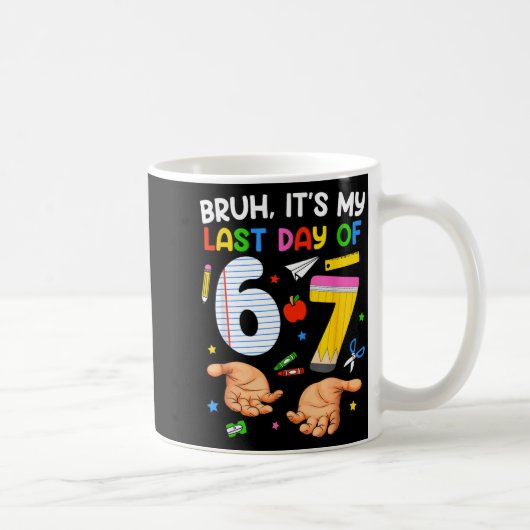 ブロ 最後の6 7の日 学校 六 七 メモ コーヒーマグカップ (右)