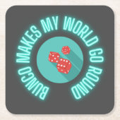 ブンコが世界をネオンに スクエアペーパーコースター (正面)