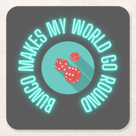 ブンコが世界をネオンに スクエアペーパーコースター (正面)