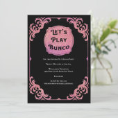 ブンコパーティーピンクグリッターグラム 招待状 (スタンド正面)