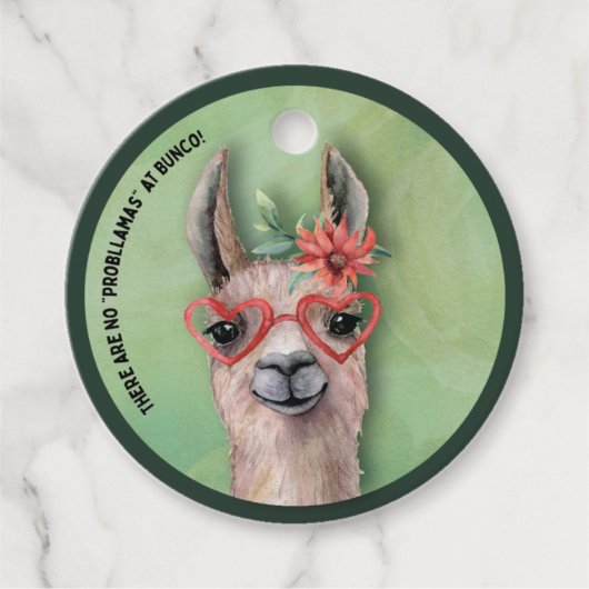 ブンコラおもしろいラマのクリスマスプレゼント フェイバータグ (正面)