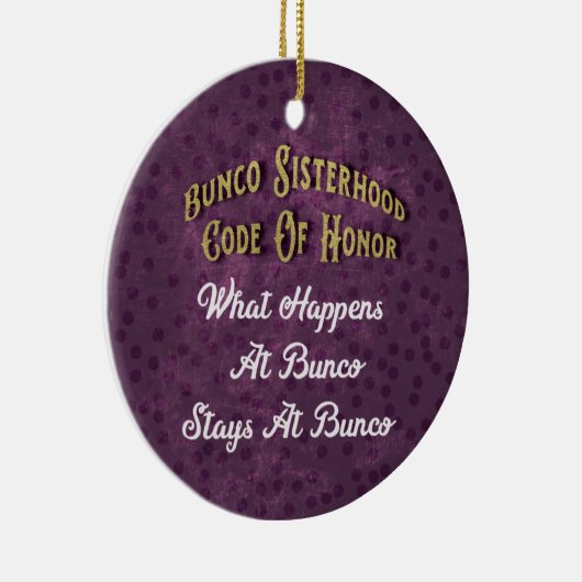 ブンコ水玉模様サイコロパープルシスタおもしろいフッド セラミックオーナメント (右)