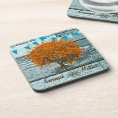 ブンティンカントリーシックな愛鳥が木に座る|過去記事 コースター (左側)