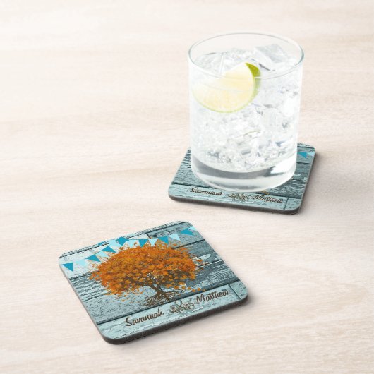 ブンティンカントリーシックな愛鳥が木に座る|過去記事 コースター (右側)