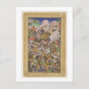 ブンディの戦い,アクバルナマから, c.1590 (ゴアック) ポストカード