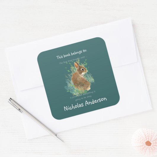 ブンニーズはおもしろいアー感動的ト蔵書票 スクエアシール (封筒)