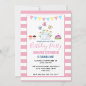 ブンニーズ、蝶とデイジー誕生日パーティー 招待状 (正面)