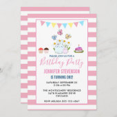 ブンニーズ、蝶とデイジー誕生日パーティー 招待状 (正面/裏面)