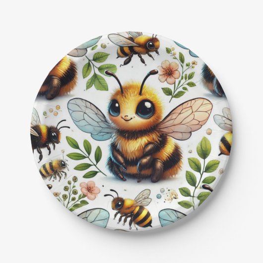 ブンブンいう音喜び ペーパープレート (正面)