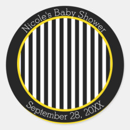 ブンブンいう音白黒イエロービーテーマベビーシャワー ラウンドシール