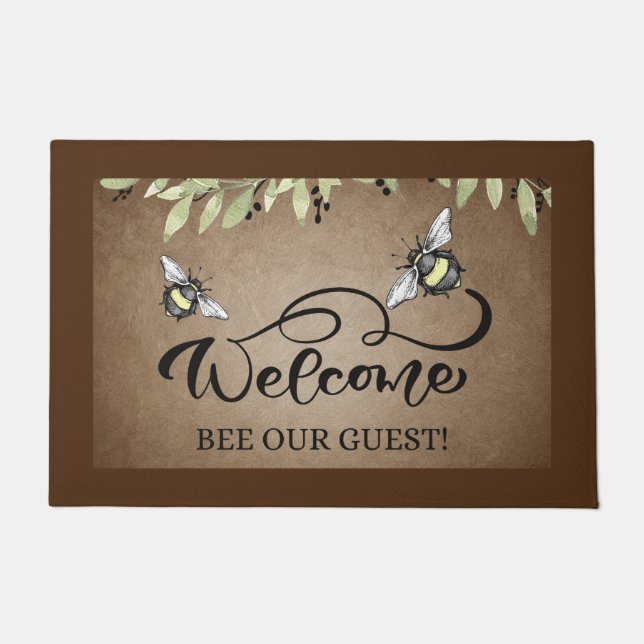 ブンブンいう音「ビー」のゲスト形式  ドアマット (正面)