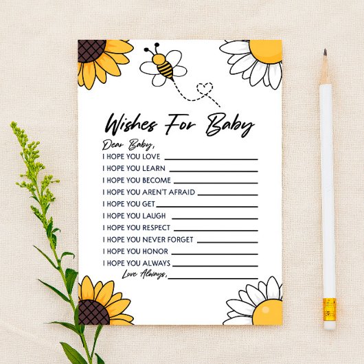 ブンブンいう音Honey BeeがBaby Showerの活動を望む 便箋