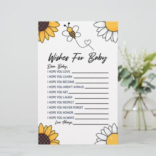 ブンブンいう音Honey BeeがBaby Showerの活動を望む 便箋 (スタンド正面)