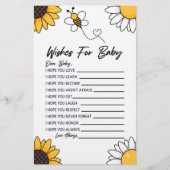 ブンブンいう音Honey BeeがBaby Showerの活動を望む 便箋 (正面)