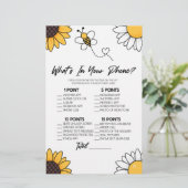 ブンブンいう音Honey Bee In Your Phone Baby Shower Game 便箋 (スタンド正面)