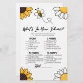 ブンブンいう音Honey Bee In Your Phone Baby Shower Game 便箋 (正面/裏面)