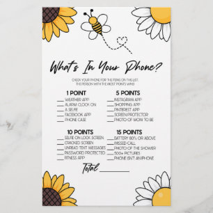 ブンブンいう音Honey Bee In Your Phone Baby Shower Game 便箋