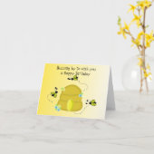 ブンブンするビーの誕生日の願い カード (黄色い花)