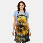 「ブンブン夢ひまわり蜂ドリームキャッチャー」 エプロン (着用した状態)