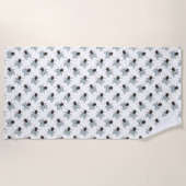 ブンブン飛ぶハエ飛ぶスワッター昆虫ユッキーバグ ビーチタオル (正面)