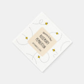 ブンブン飛ぶハチ素朴な白い赤ちゃんシャワー スタンダードカクテルナプキン (角)