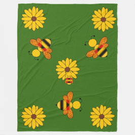 ブンブン飛ぶハチ フリースブランケット