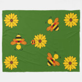 ブンブン飛ぶハチ フリースブランケット (正面(横))