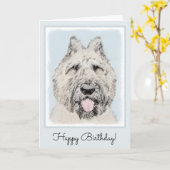 ブヴィエデフランド絵画ルズオリジナルドッグアート カード (黄色い花)