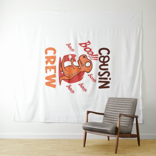 ブーいとこのクルーのハロウィーン恐竜の不気味衣装 タペストリー (インサイチュ(横))