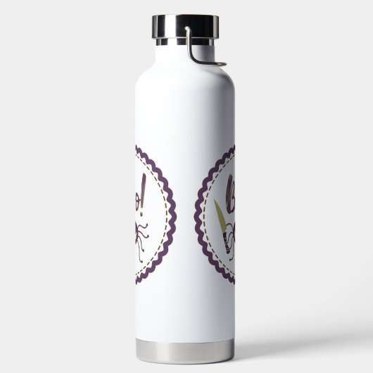 ブーおかしいハロウィーンスパイダーキャラクターナイフの手 ウォーターボトル (左面)