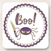 ブーおかしいハロウィーンスパイダーキャラクターナイフの手 コースター (正面)