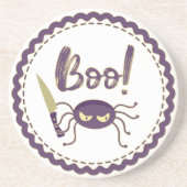 ブーおかしいハロウィーンスパイダーキャラクターナイフの手 コースター (正面)