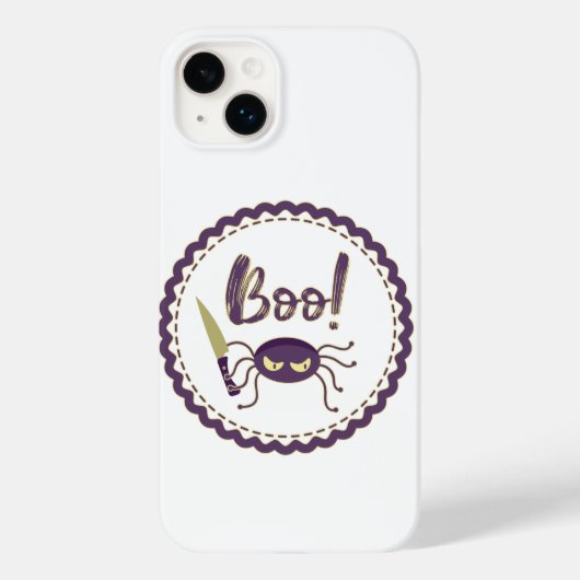 ブーおかしいハロウィーンスパイダーキャラクターナイフの手 Case-Mate iPhoneケース (裏面)