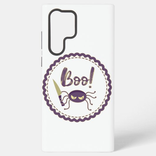 ブーおかしいハロウィーンスパイダーキャラクターナイフの手 SAMSUNG GALAXYケース (裏面)