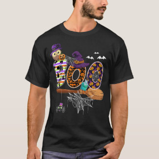 ブーおかしなハロウィーンの衣装と魔女の箒 Tシャツ