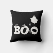 ブーおもしろいキュートなハロウィン幽霊クモの目玉 クッション (裏面)
