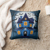 ブーおもしろいキュートハッピーハローウィン クッション (ブランケット)