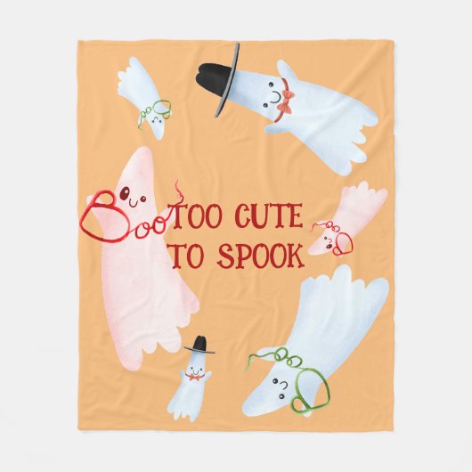 ブーおもしろいキュートリトル幽霊ハロウィーンベビー子供部屋 フリースブランケット (正面)