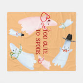 ブーおもしろいキュートリトル幽霊ハロウィーンベビー子供部屋 フリースブランケット (正面(横))