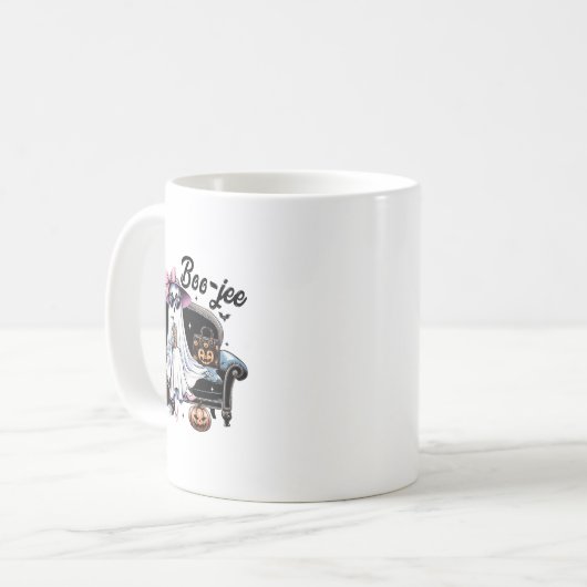 ブーおもしろいジー幽霊ハロウィンブージェ幽霊不気味 コーヒーマグカップ (正面左)