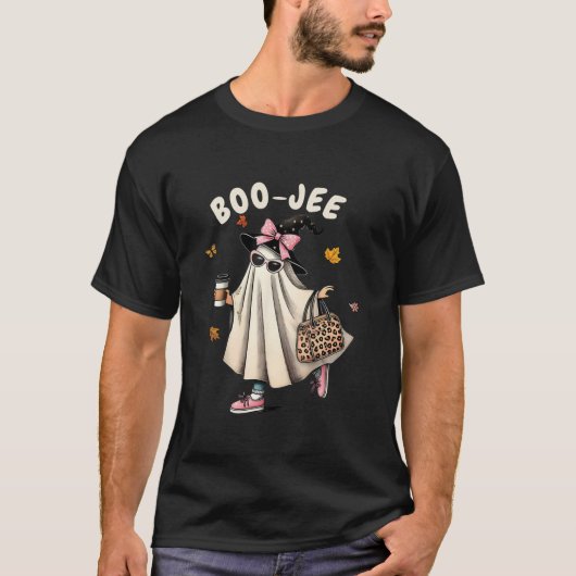 ブーおもしろいジー幽霊ハロウィーンboo jee幽霊スプキー tシャツ (正面)