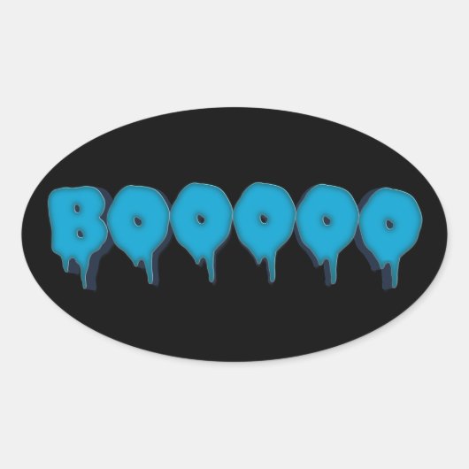 ブーおもしろい幽霊文字磁石 楕円形シール (正面)