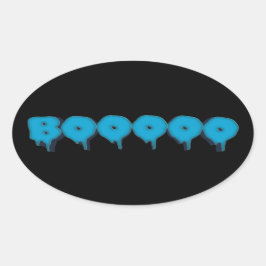 ブーおもしろい幽霊文字磁石 楕円形シール